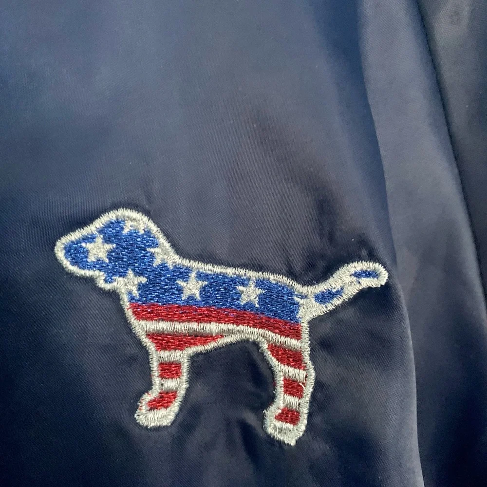 PINK Victoria’s Secret ‘merica Blue Bomber Jacket Size L - Picture 4 of 7